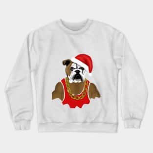 Gangster Santa Boxer Dog Funny Christmas Art Gift Crewneck Sweatshirt